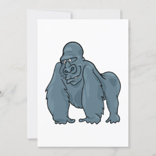 Funny Gorilla Cool Blue Ape Animal Design Invitation