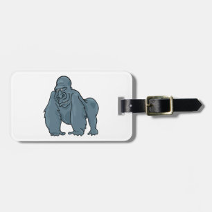 Funny Gorilla Cool Blue Ape Animal Design Luggage Tag