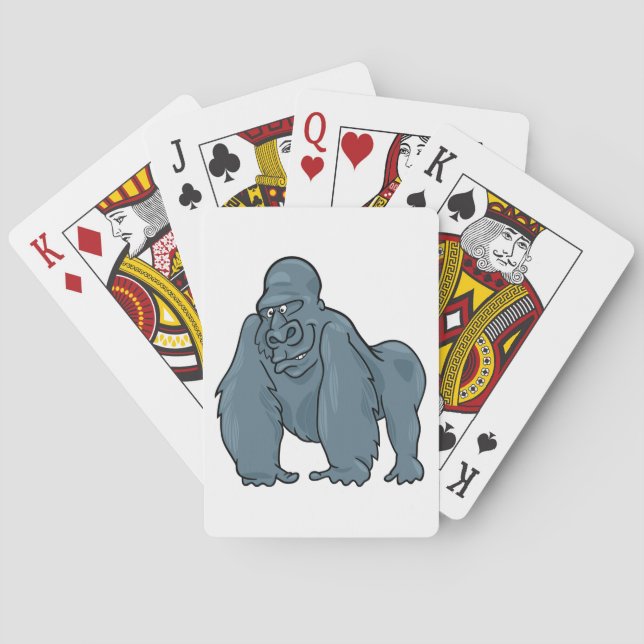 Funny Gorilla Cool Blue Ape Animal Design  Poker Cards (Back)