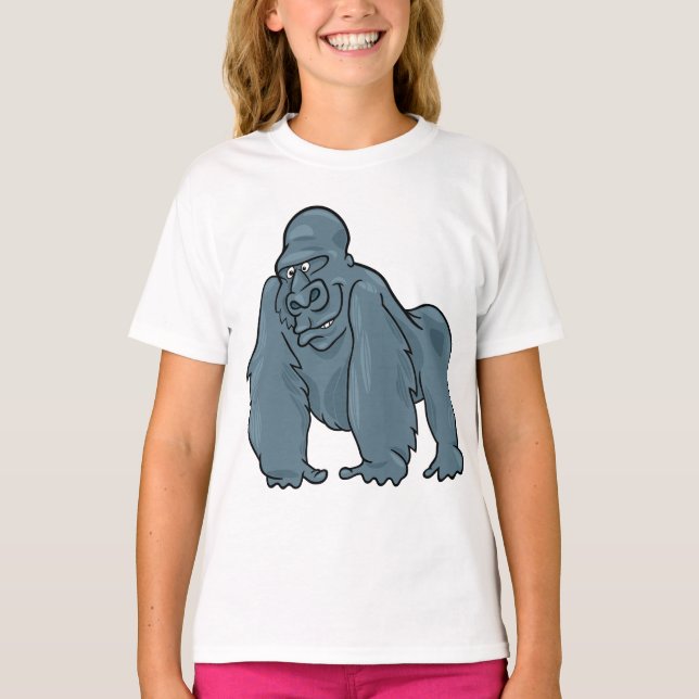 Funny Gorilla Cool Blue Ape Animal Design  T-Shirt (Front)