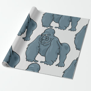 Funny Gorilla Cool Blue Ape Animal Design  Wrapping Paper