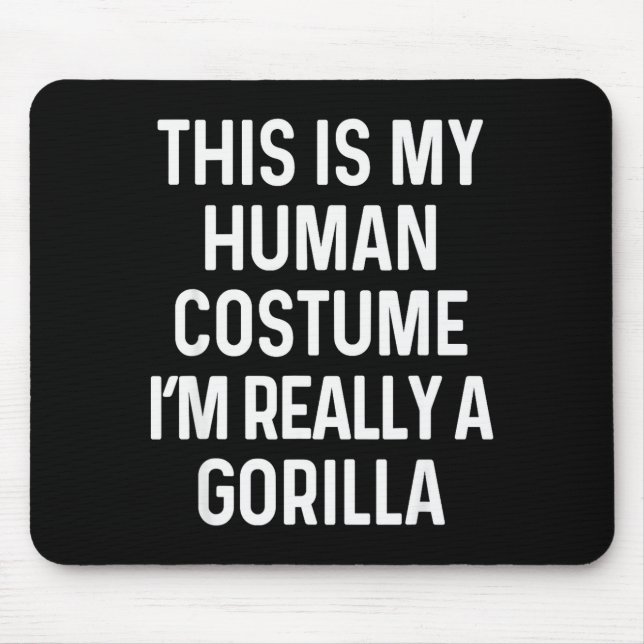 Funny Gorilla Costume Shirt Halloween Adults Kids  Mouse Pad (Front)