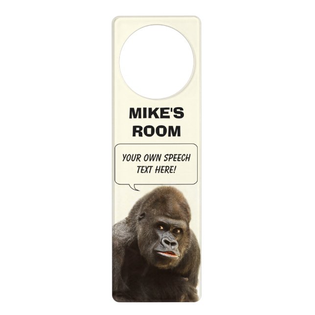 Funny Gorilla custom door hanger (Front)
