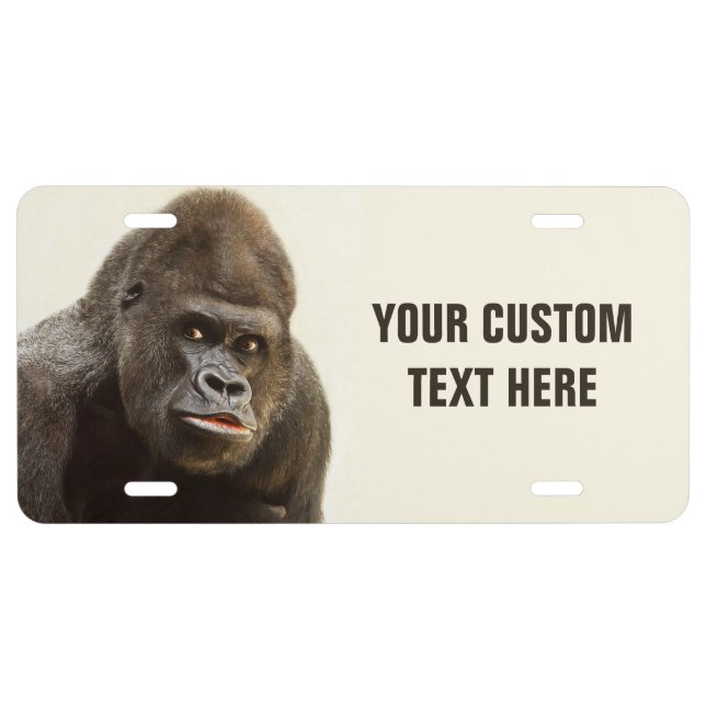 Funny Gorilla custom license plate (Front)
