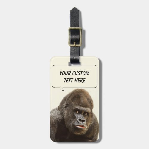 Funny Gorilla custom luggage tag