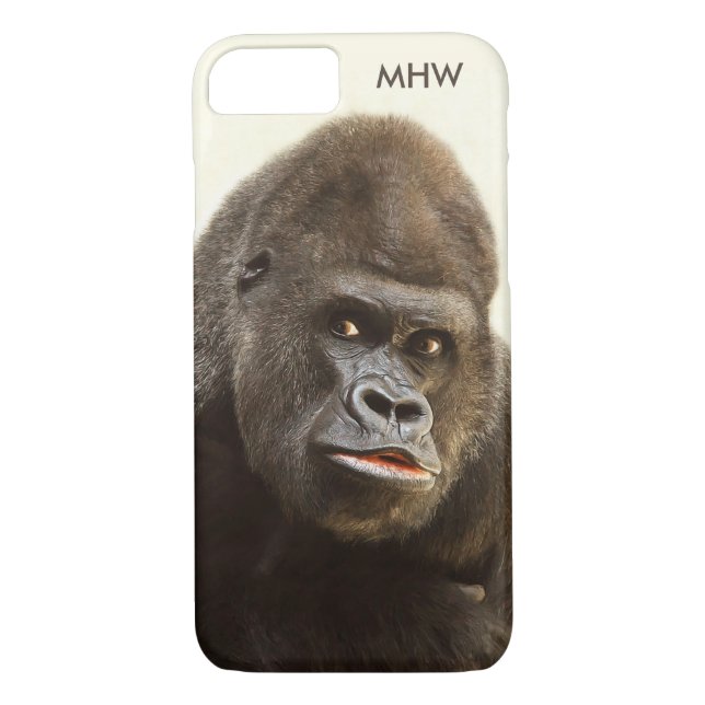 Funny Gorilla custom monogram cases (Back)