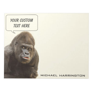 Funny Gorilla custom name notepads