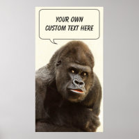 https://rlv.zcache.com/funny_gorilla_custom_poster-r897c65d28bd64ff7b21e0a7c6d4cb0a6_ijlo_8byvr_200.jpg