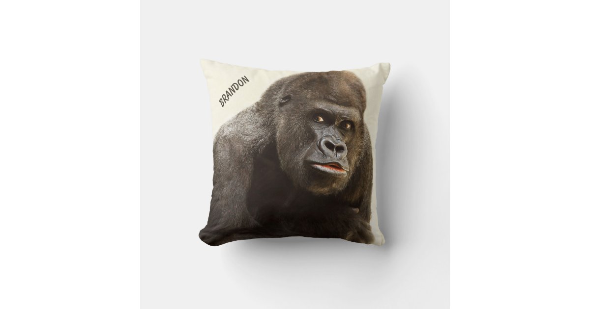 gorilla and her baby Throw Pillow