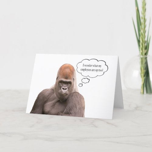 Funny Gorilla Happy Birthday Boss Card