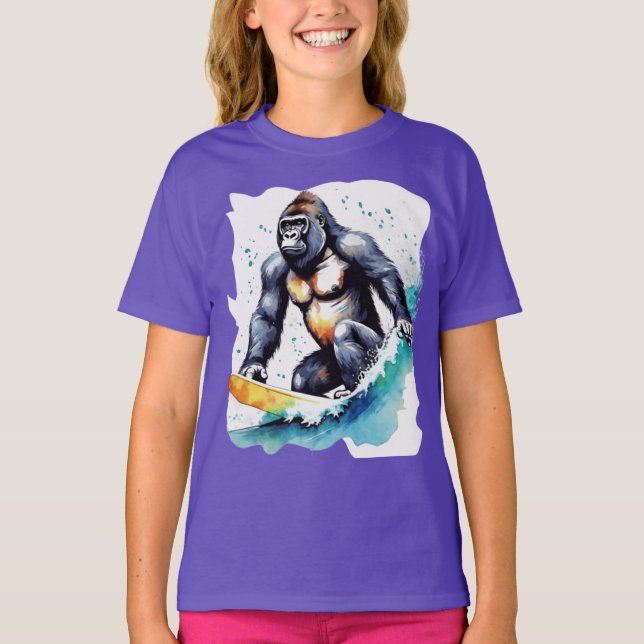 Funny gorilla surfing T-Shirt (Front)