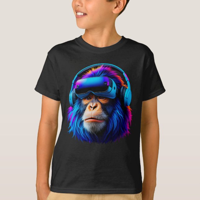 Funny Gorilla VR Playing Tag Gorilla Monke Gorilla T-Shirt (Front)