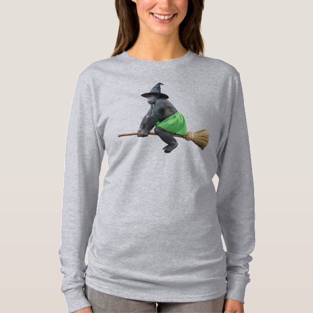 Funny Gorilla Witch  T-Shirt (Front)