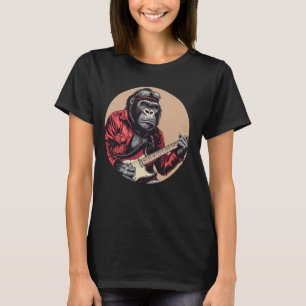 Funny Gorilla with electric Guitar Costume for Man T-Shirt
