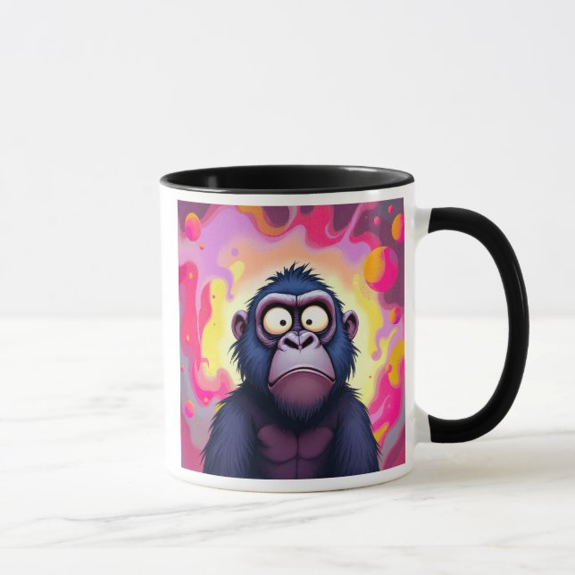 Funny gorilla with his weird head. mug (Right)