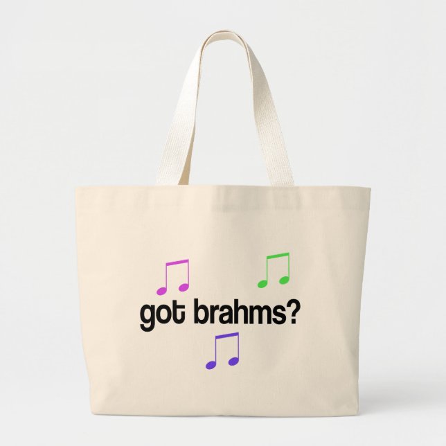 Funny Got Brahms Colorful Design Large Tote Bag (Front)