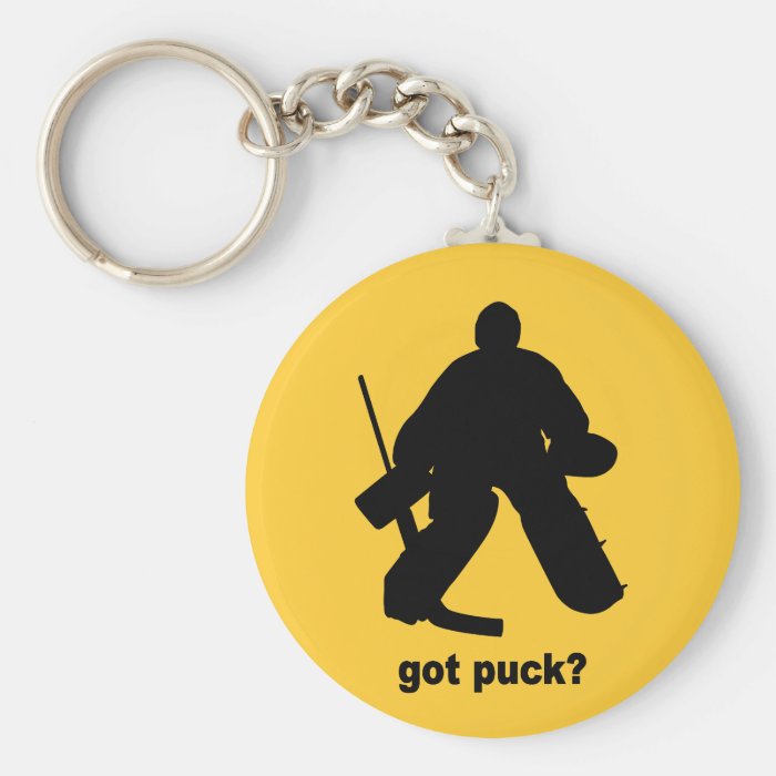 Funny got puck hockey keychains