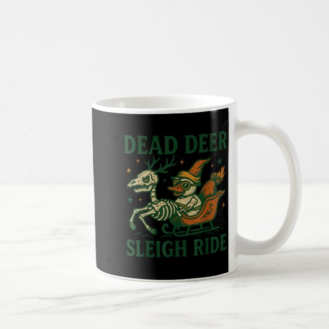 Funny Goth Christmas Pun Y Reindeer Skeleton Xmas  Coffee Mug (Right)