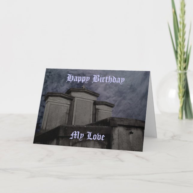 Funny Gothic cemetery Birthday Card (Front)