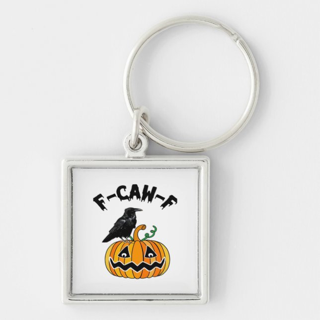 Funny Gothic Crow Humor F-Caw-F Essential Keychain (Front)