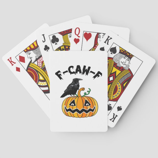 Funny Gothic Crow Humor F-Caw-F Essential Poker Cards (Back)
