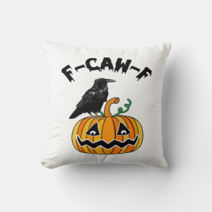 Funny Gothic Crow Humor F-Caw-F Essential Throw Pillow