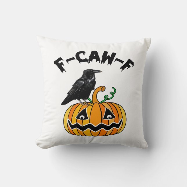 Funny Gothic Crow Humor F-Caw-F Essential Throw Pillow (Front)