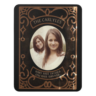 Funny Gothic Dark and Moody Haunted Halloween  Door Sign