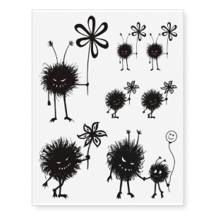 Funny Gothic Evil Bugs Temporary Tattoos