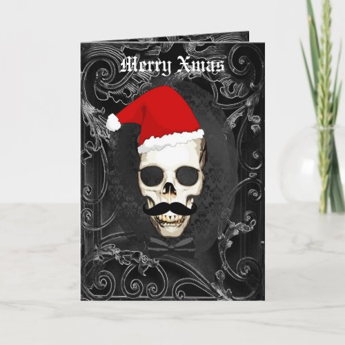 Funny Gothic Santa Christmas Holiday Card