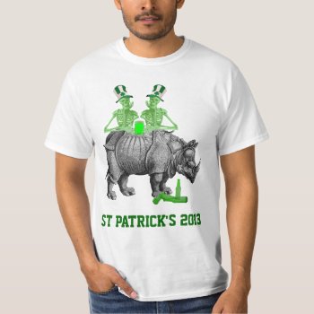Funny Gothic Skeletons Irish  St Patrick's Day T-shirt by Paddy_O_Doors at Zazzle