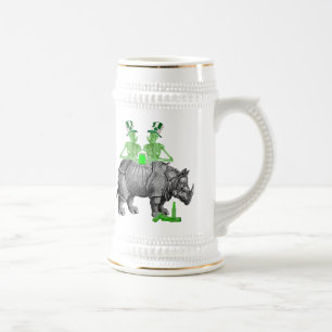 Funny gothic skull Irish  St Patrick's day Beer Stein