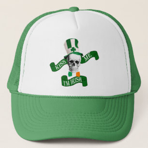 Funny gothic skull Irish St Patrick's day Trucker Hat