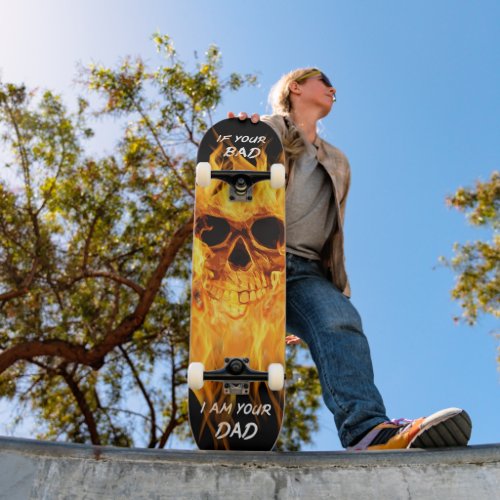 Funny gothic skull Skateboard deck