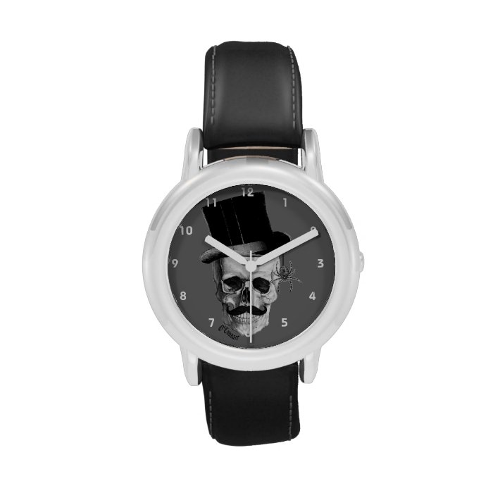 Funny gothic steampunk skull watch