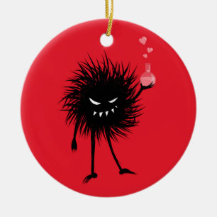 Funny Gothic Valentine - Evil Bug Love Potion Geek Ceramic Ornament