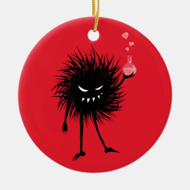 Funny Gothic Valentine - Evil Bug Love Potion Geek Ceramic Ornament (Front)