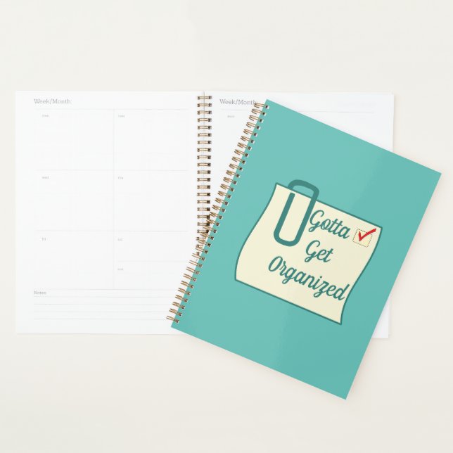 Funny Gotta Get Organized Checklist Green Planner (Display)