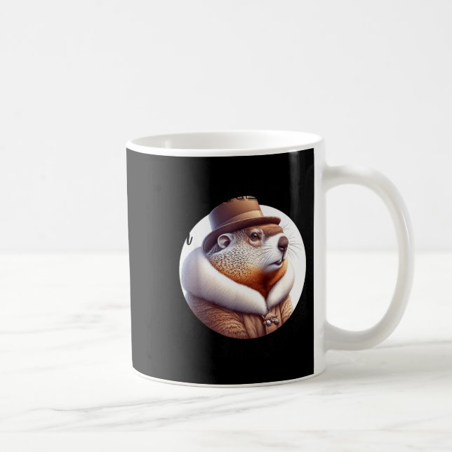 Funny Goundhog Graphic  Coffee Mug (Right)