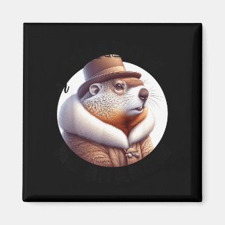 Funny Goundhog Graphic  Magnet