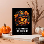 Funny Gourd Time Pumpkin Halloween Card<br><div class="desc">Hey, check out this super cool Halloween card! It's got this adorable pumpkin rocking a witch hat – like the life of the spooky party. And right underneath, there's this awesome line that says, "Have A Gourd Time This Halloween." It's like a total pun fest, inviting you to have a...</div>