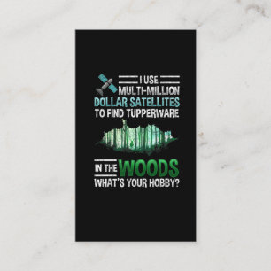 Funny GPS Geocache Wood Outdoor Geocaching Business Card