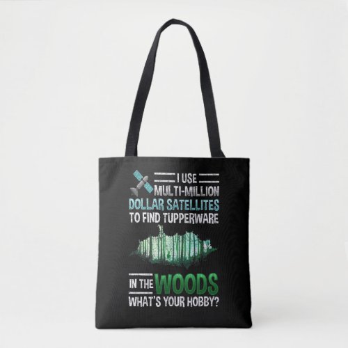 Funny GPS Geocache Wood Outdoor Geocaching Tote Bag