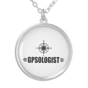 Funny GPS Silver Plated Necklace