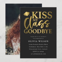 Funny Graduate Typography Graduation Party Photo