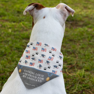Funny Graduate USA American Dog Pattern Graduation Bandana