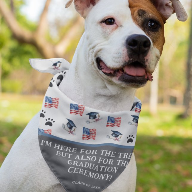 Funny Graduate USA American Dog Pattern Graduation Bandana (Creator Uploaded)