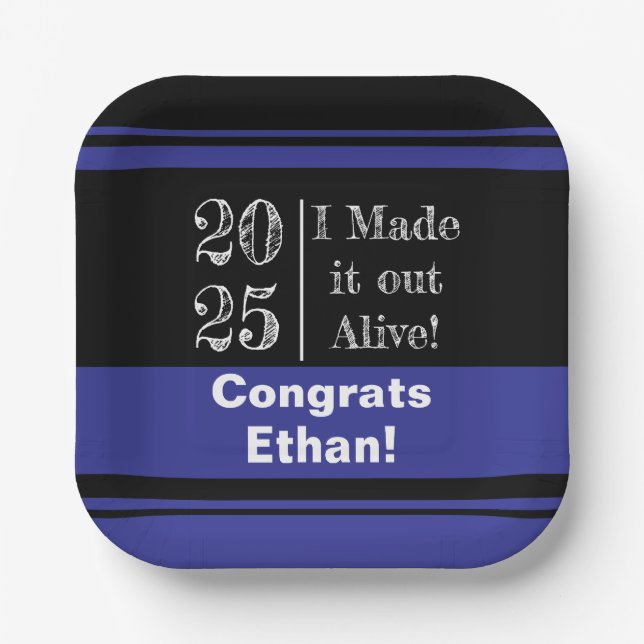 Funny Graduation 2025 Paper Plates (Front)