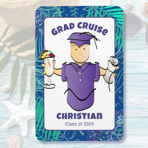 Funny Graduation Cartoon for Him Cruise Door  Magnet