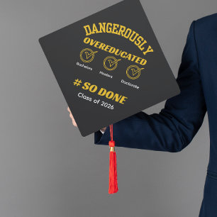 Funny Graduation degree gold and black Cap Topper